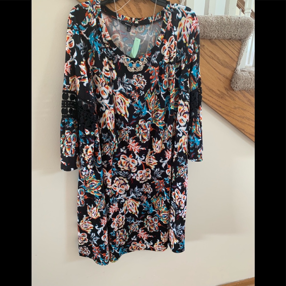 Stretchy Knee Length Print Dress